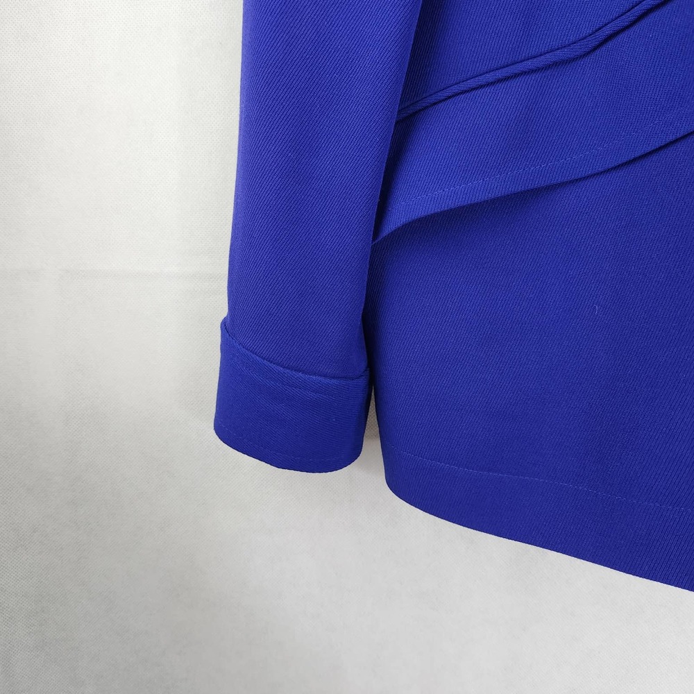Linda Allard Ellen Tracy Skirt Suit Zip Front Blazer Jacket Blue Size 8 - Picture 4 of 11